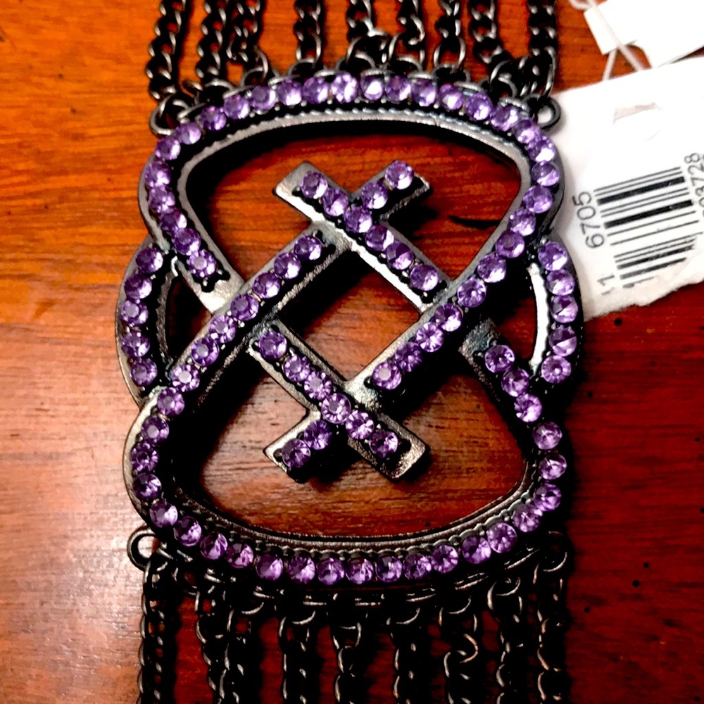 Bracelet with purple stones. Unique piece.